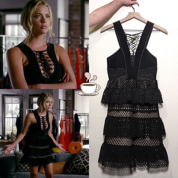 Self-Portrait Dresses & Skirts - self-portrait tiered lace-up dress aso hanna marin pretty little liars